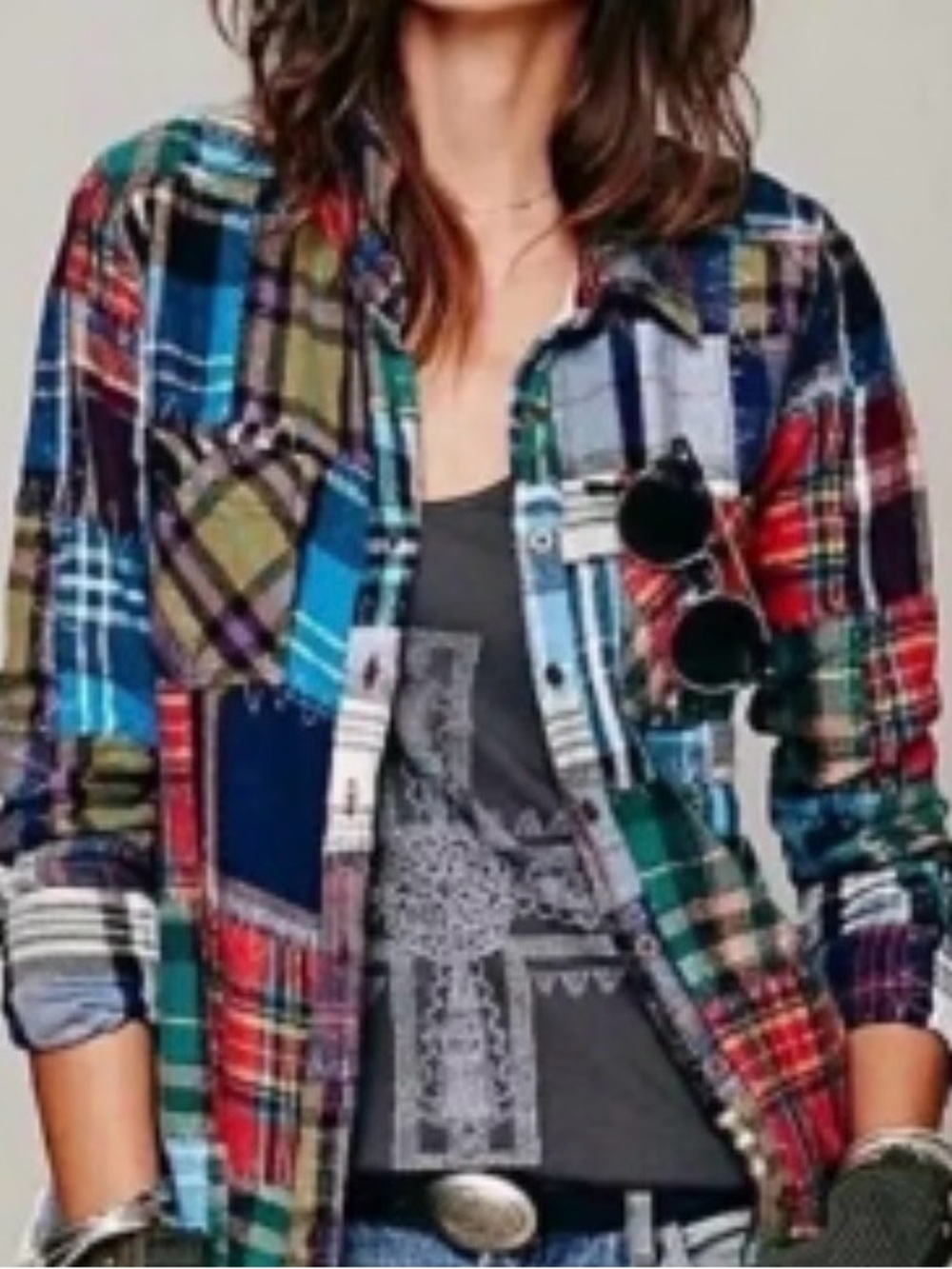 We The Free Lost In Plaid Flannel Shirt